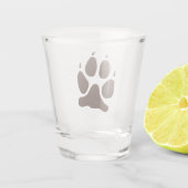 Wolf-Tatzen-Druck Schnapsglas (Rückseite)