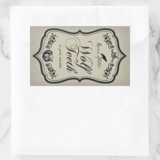 Wolf Teeth Halloween Jar Sticker Label (Tasche)
