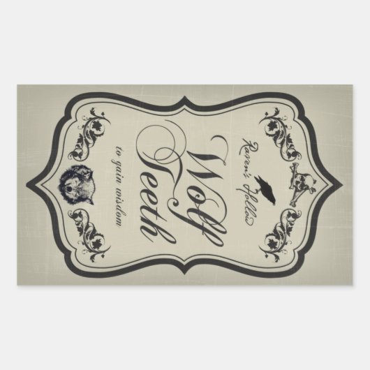 Wolf Teeth Halloween Jar Sticker Label (Vorderseite)