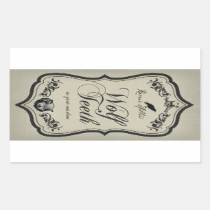 Wolf Teeth Halloween Jar Sticker Label