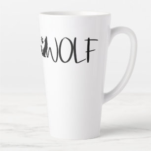 Wolf Text Grafik Logo Milchtasse