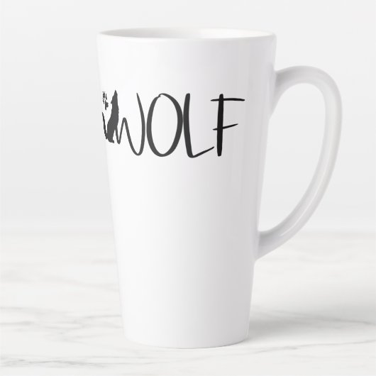 Wolf Text Grafik Logo Milchtasse (Rechts)
