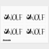 Wolf Text Grafik Logo Rechteckiger Aufkleber (Blatt)