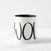 Wolf Text Grafik Logo Tasse (Zentrum)
