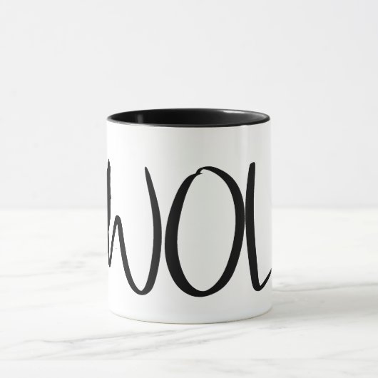 Wolf Text Grafik Logo Tasse (Zentrum)