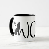 Wolf Text Grafik Logo Tasse (Vorderseite Links)