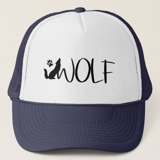Wolf Text Grafik Logo Truckerkappe (Vorderseite)