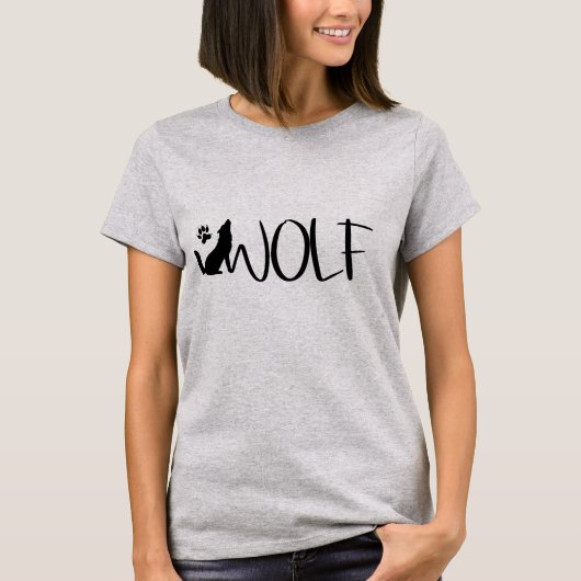 Wolf Text Graphic Logo T - Shirt (Vorderseite)