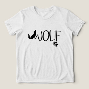 Wolf Text Graphic Logo T - Shirt