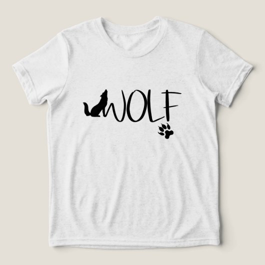 Wolf Text Graphic Logo T - Shirt (Design Vorderseite)