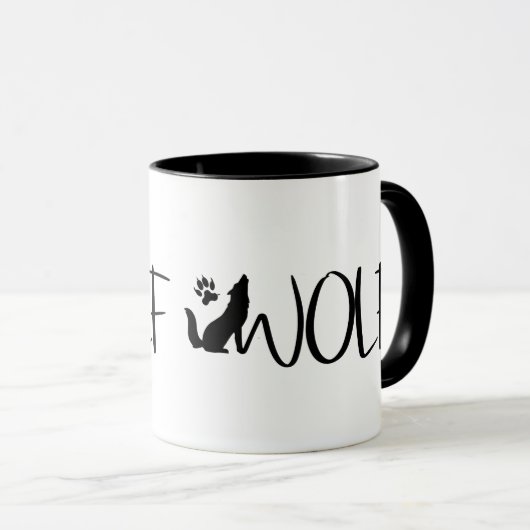 Wolf Text Graphic Logo-Tasse Tasse (VorderseiteRechts)