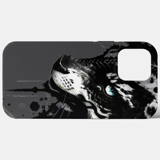 Wolf-themed phone case A fierce black and white de (Rückseite (Horizontal))