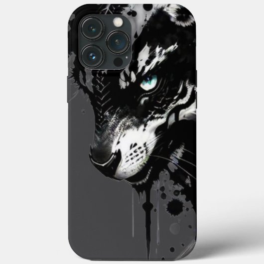 Wolf-themed phone case A fierce black and white de (Rückseite)
