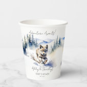 Wolf-Themenabenteuer erwartet Babydusche Pappbecher (Vorderseite)