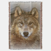 Wolf Throw Blanket Decke (Vorderseite Vertikal)