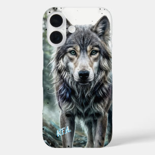 Wolf - Tier mit Initialen iPhone 16 Hülle