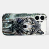 Wolf - Tier mit Initialen Case-Mate iPhone Hülle (Rückseite (Horizontal))