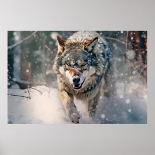 Wolf Tier Wildlife Wilderness Frische Pasta machen Poster