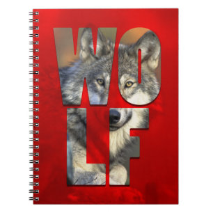 Wolf-Tierfotografie mit Typografie Notizblock