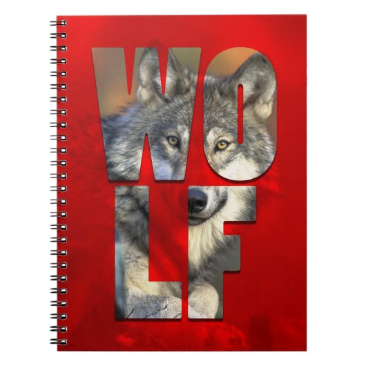 Wolf-Tierfotografie mit Typografie Notizblock (Vorderseite)