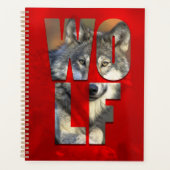 Wolf-Tierfotografie mit Typografie  Planer (Vorderseite)