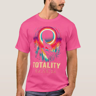 Wolf Totality Eclipse Solar April 8. 2024 Usa SPR T-Shirt