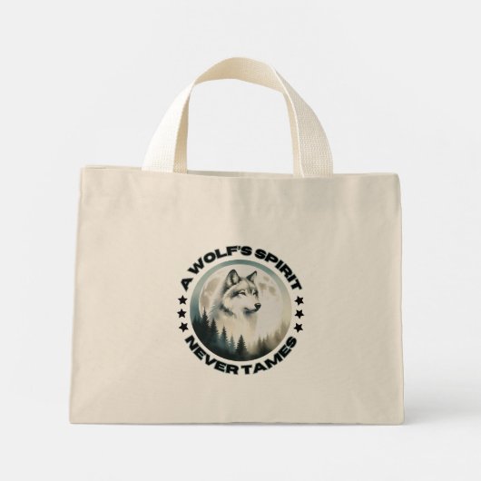 Wolf Tote Bag Mini Stoffbeutel (Rückseite)