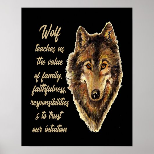 Wolf Totem Animal Spirit Guide for Inspiration Poster (Vorne)