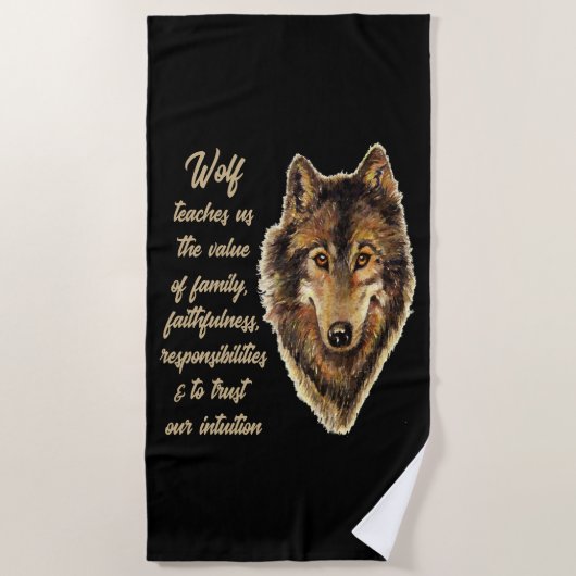 Wolf Totem Animal Spirit Guide for Inspiration Strandtuch (Vorderseite)