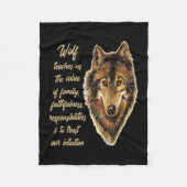 Wolf Totem Animal Spirit Guide Tshirt Fleecedecke (Vorderseite)