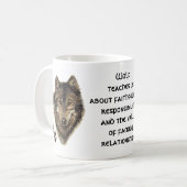 Wolf, Totem der Wölfe, Naturführer Kaffeetasse (Vorderseite Links)