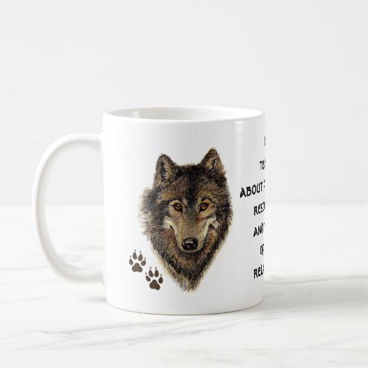 Wolf, Totem der Wölfe, Naturführer Kaffeetasse (Links)