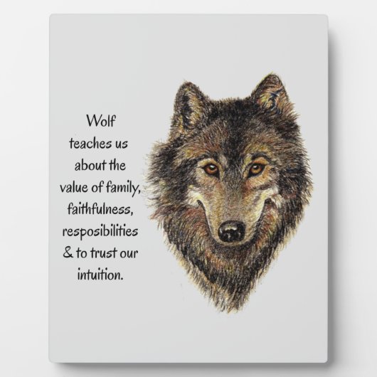 Wolf totem Inspiration Spirit Guide Animal Plaqu Fotoplatte (Vorderseite)