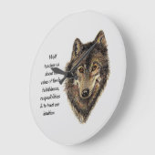 Wolf totem Inspirational Spirit Guide Animal Round Große Wanduhr (Winkel)