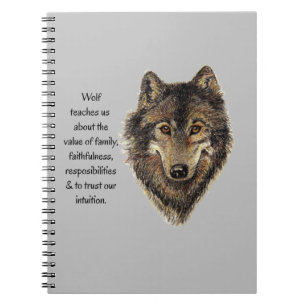Wolf totem Inspirational Spirit Guide Tiernotstand Notizblock