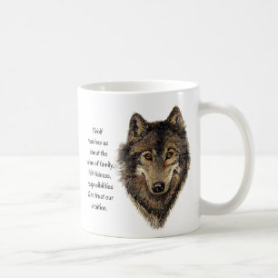 Wolf Totem Tierführer Wasserfarbe Art Kaffeetasse
