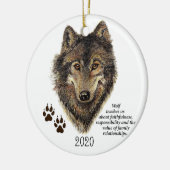 Wolf Totem Tierführer Wasserfarbe Art Keramikornament (Links)