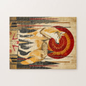 Wolf Totem – Wächter im Deco-Stil Puzzle (Horizontal)