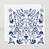 Wolf traditionelle Muster Postkarte (Vorne/Hinten)