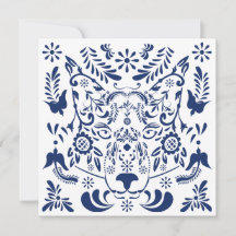 Wolf traditionelle Muster Postkarte