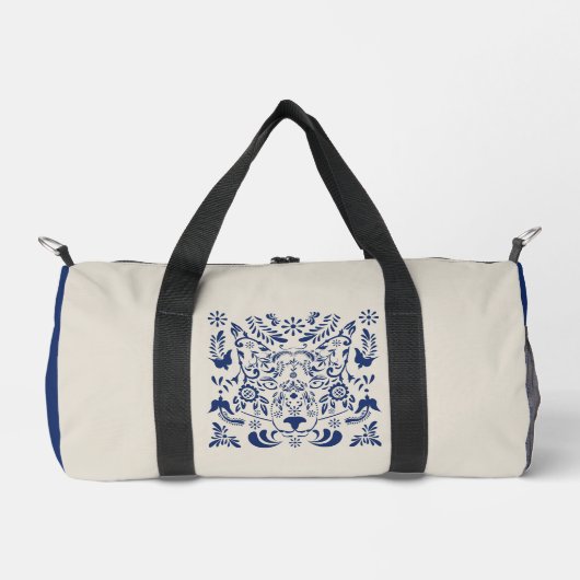 Wolf Traditionelles Muster Print Cut Nähtasche Duffle Bag (Vorderseite)