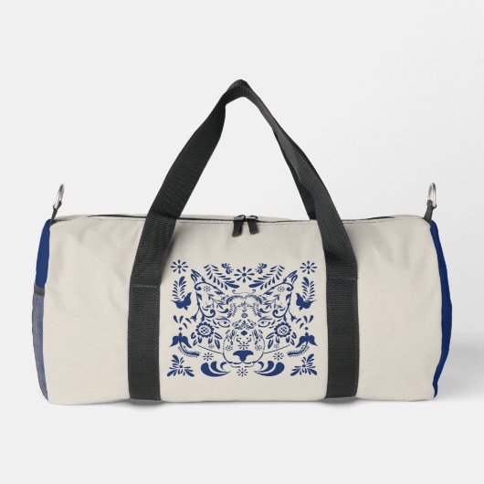 Wolf Traditionelles Muster Print Cut Nähtasche Duffle Bag (Rückseite)