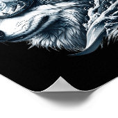 Wolf trägt Ski-Schneebrettbrille Wolf Skifahren Poster (Ecke)