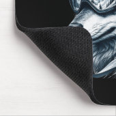 Wolf trägt Skischneebrille Wolf Skifahren Mousepad (Ecke)