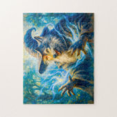 Wolf-transforming mage in fantasy oil style puzzle (Vertikal)
