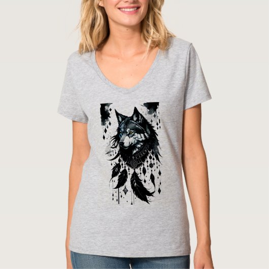 Wolf, Träumer, Amulet, Talisman T-Shirt (Vorderseite)