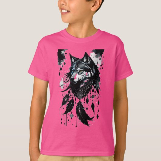 Wolf, Träumer, Amulet, Talisman T-Shirt (Vorderseite)