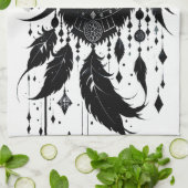 Wolf, Träumfänger, Amulet, Talisman, Schutz, Geschirrtuch (Gefaltet)