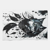 Wolf, Träumfänger, Amulet, Talisman, Schutz, Geschirrtuch (Horizontal)