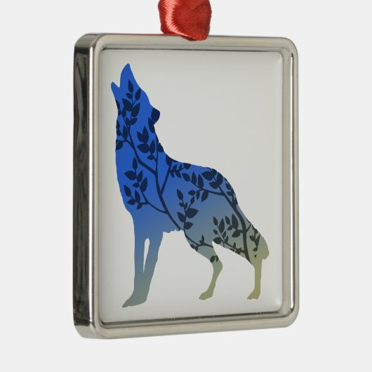 Wolf Tree Ornament Aus Metall (Rechts)